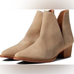 Free People Charm Double V Ankle Boot Camel Suede Tan sz 39.5